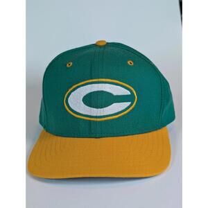 Vintage C Green Bay Packers New Era Snapback Hat USA Made NFL Football Cap 90s